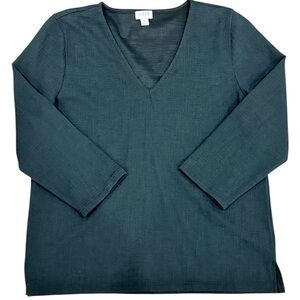 J Crew Women’s Black V Neck Top Size M